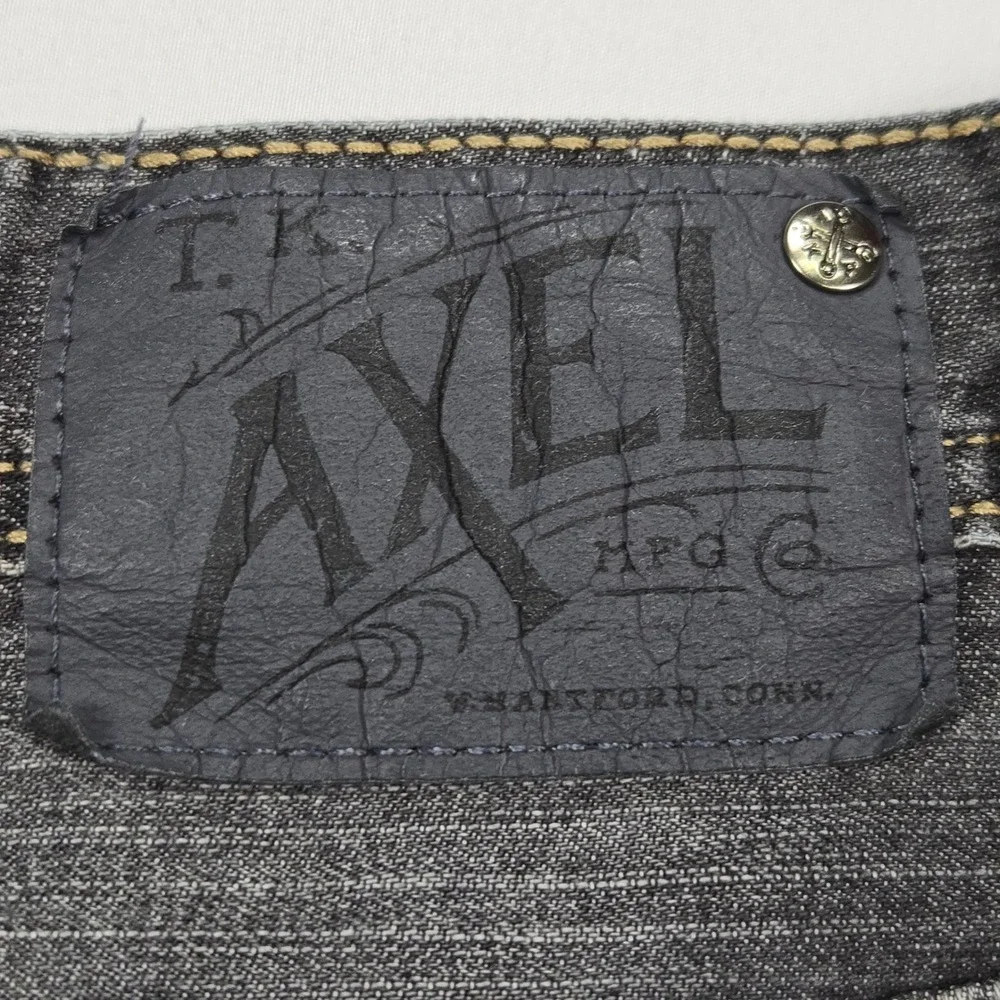 T.K. Axel Black Rock Relaxed Straight Jeans Mens 30x30 Gray Denim